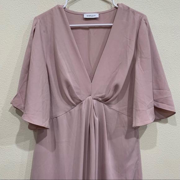 Gilli mauve open shoulder midi dress nwot - Picture 5 of 6